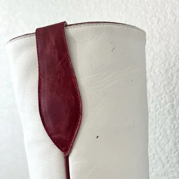 Rod Patrick Womens Knee High Cowboy Boots 11AA Brown White Cowgirl Western Tall - Picture 11 of 14